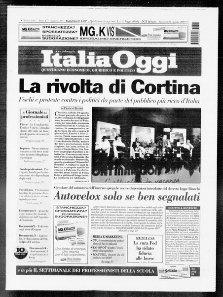 Italia oggi : quotidiano di economia finanza e politica